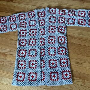 Crochet handmade NEW granny square longer cardigan